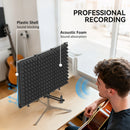 HOMCOM Foldable Table Top Studio Microphone Isolation Shield, Black