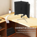 HOMCOM Foldable Table Top Studio Microphone Isolation Shield, Black