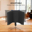 HOMCOM Foldable Table Top Studio Microphone Isolation Shield, Black