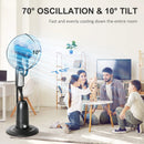 HOMCOM Pedestal Standing Fan With Water Mist Spray 120cm - Black