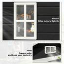 Outsunny Garden Shed 6'x4.5' Plastic Tool Storage House w/ Lockable Double Doors