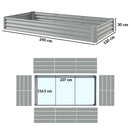 Outsunny Galvanised Raised Garden Bed, 240x120x30cm Raised Bed, Silver