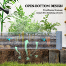 Outsunny Galvanised Raised Garden Bed, 240x120x30cm Raised Bed, Silver