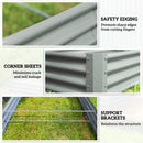 Outsunny Galvanised Raised Garden Bed, 240x120x30cm Raised Bed, Silver