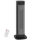 HOMCOM Ceramic Electric Heater, 2000W Space Heater With Timer, Black