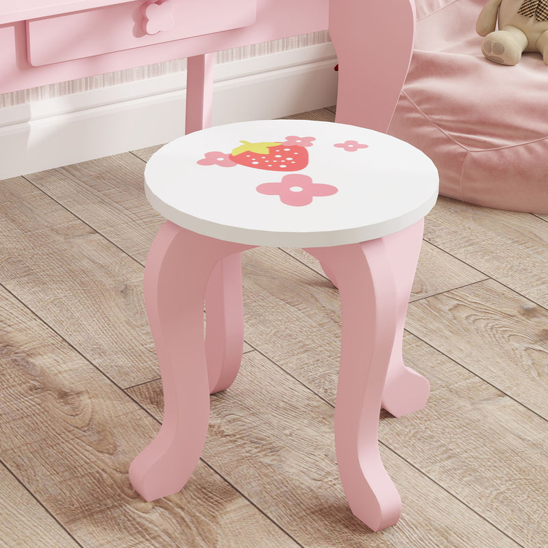 AIYAPLAY Kids Dressing Table Set, 2 PCS Children Vanity Table with Stool