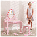AIYAPLAY Kids Dressing Table Set, 2 PCS Children Vanity Table with Stool