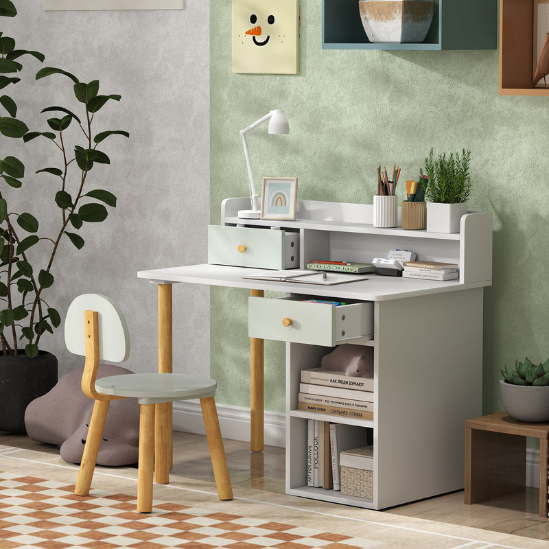 AIYAPLAY Kids Desk and Chair Set for Studying, Reading, Drawing, Green