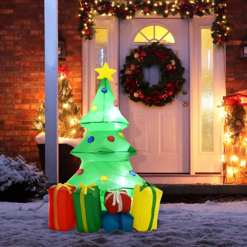 HOMCOM 5ft Inflatable Christmas Tree - Green