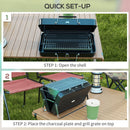 Outsunny Portable BBQ Grill with Suitcase Design for Camping Picnic Party