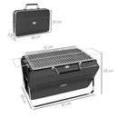 Outsunny Portable BBQ Grill with Suitcase Design for Camping Picnic Party