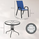 Outsunny 5 PCs Garden Furniture Set, Round Table And Stackable Chairs, Blue