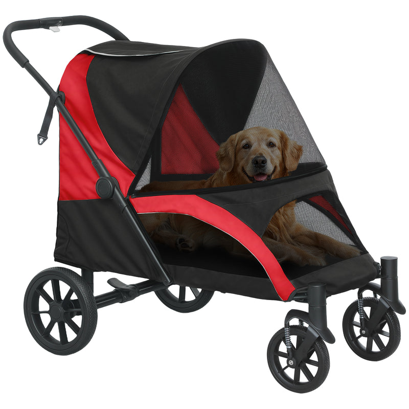 PawHut Easy Folding Pet Stroller for Large Dogs