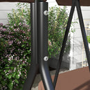 Outsunny Outdoor 3-person Porch Swing Chair with Adjustable Canopy Brown