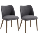 HOMCOM Dining Chairs Set of 2, Kitchen Chairs with Padded Seat, Curved Back