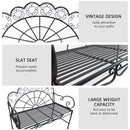 Outsunny Garden Bench, Metal Outdoor Patio Garden Loveseat, Black