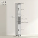 HOMCOM Tall Bathroom Storage Cabinet Slim Bathroom Cabinet with Drawer White