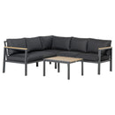 Outsunny Corner Sofa Set L Shape with Table - Dark Grey
