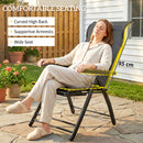 Outsunny Folding Reclining Garden Chairs Set Of 2 With Footrest, Dark Grey