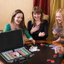 SPORTNOW 400-Piece Poker Chips Set, Texas Holdem Poker Set With Case, Mat