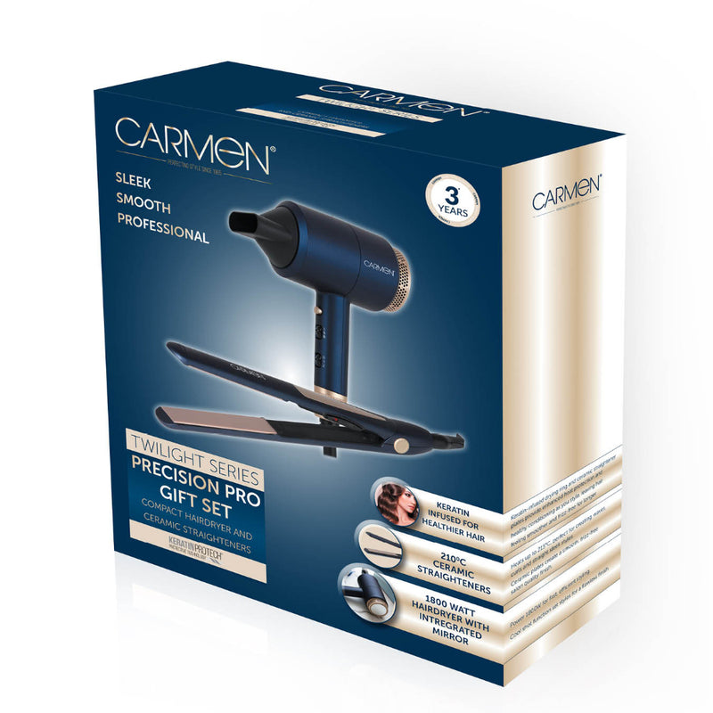 Carmen Gift Set Hair Dryer & Straightener  - Midnight Blue