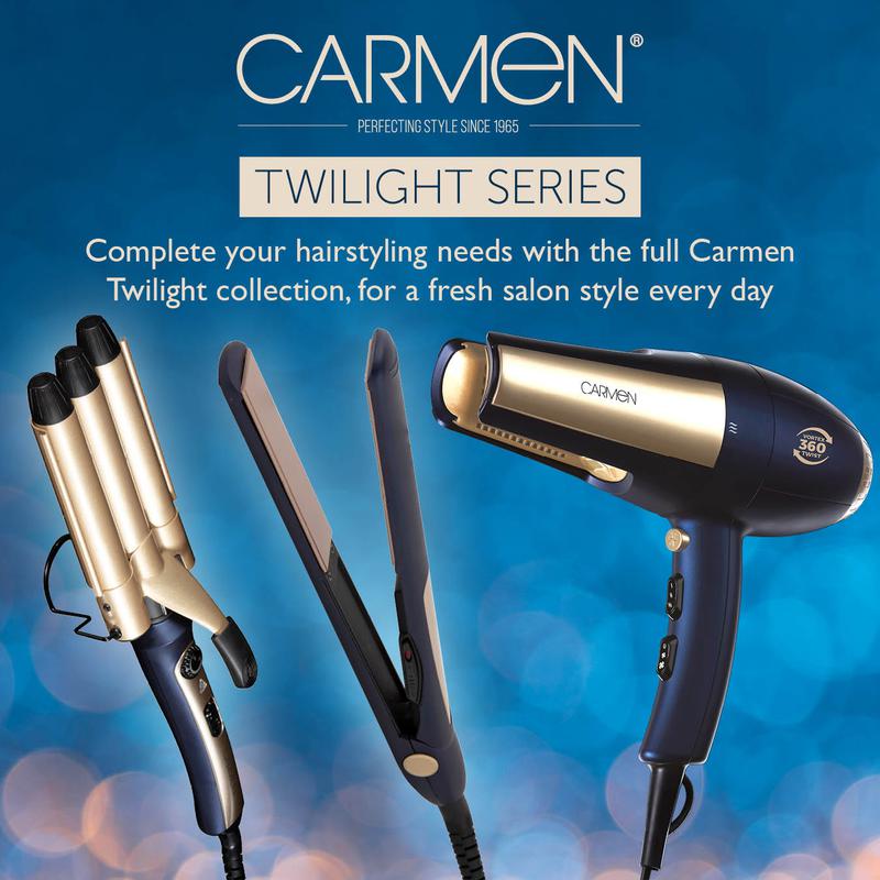 Carmen Twilight Triple Barrel Mermaid Hair Waver - Blue and Champagne Gold