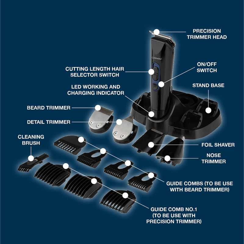 Carmen Men's Signature Trimmer Set  - Blue
