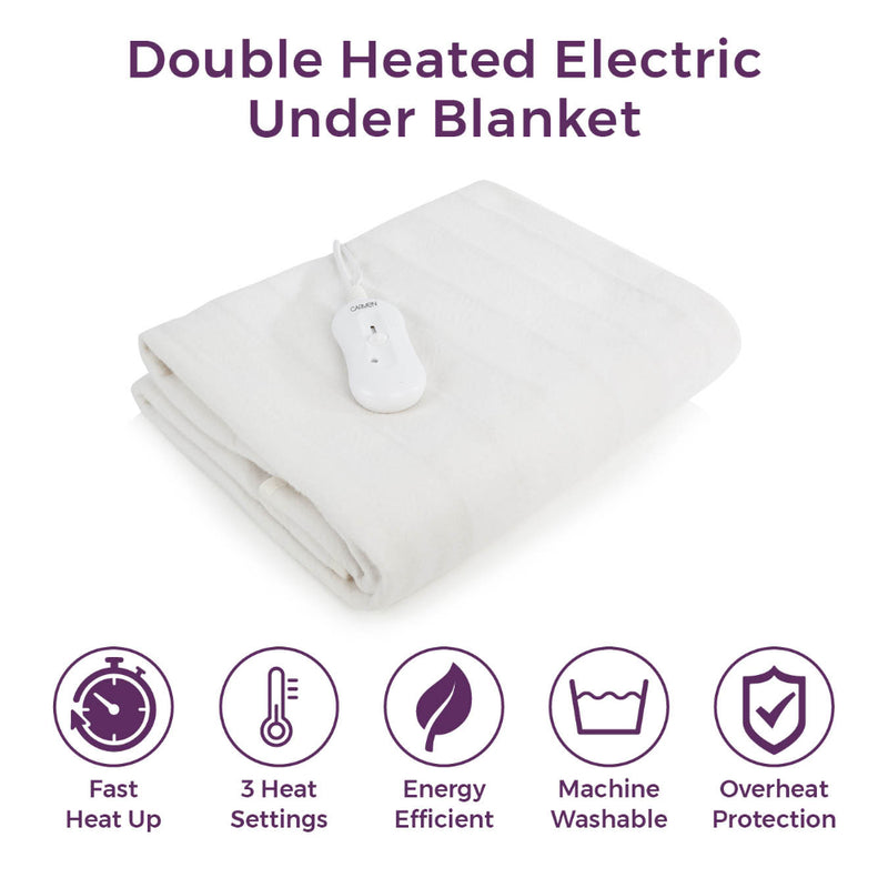 Carmen Double Heated Under Electric Blanket  - White