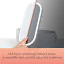 Carmen Mirror with LEDs & Cosmetic Storage  - White