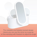 Carmen Mirror with LEDs & Cosmetic Storage  - White