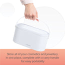 Carmen Mirror with LEDs & Cosmetic Storage  - White