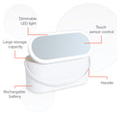 Carmen Mirror with LEDs & Cosmetic Storage  - White