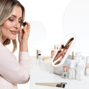 Carmen Mirror with LEDs & Cosmetic Storage  - White