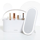Carmen Mirror with LEDs & Cosmetic Storage  - White