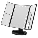 Carmen Illuminated 3 Panel Mirror with LEDs  - Black