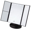Carmen Illuminated 3 Panel Mirror with LEDs  - Black