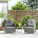 Outsunny 2 Pieces Rattan Garden Chairs, Cushioned Rattan Chairs