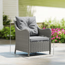 Outsunny 2 Pieces Rattan Garden Chairs, Cushioned Rattan Chairs