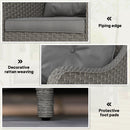 Outsunny 2 Pieces Rattan Garden Chairs, Cushioned Rattan Chairs