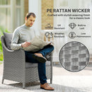 Outsunny 2 Pieces Rattan Garden Chairs, Cushioned Rattan Chairs