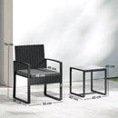 Outsunny Rattan Bistro Set, 3 PCS Garden Furniture with Cushion, Dark Grey