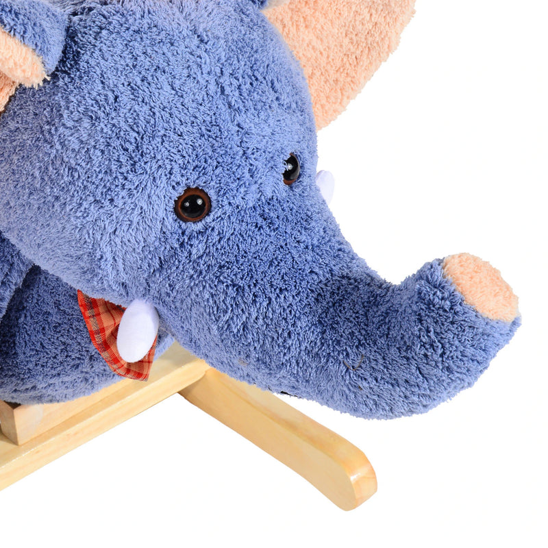 HOMCOM Children Rocking  Elephant-Blue/Beige