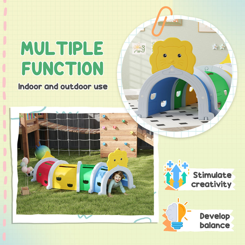 AIYAPLAY Kids Play Tunnel For 3-6 Years Crawl And Climb, Lion Design