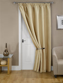 Cali Pencil Pleat - Woven Thermal Blackout Pencil Pleat Door Curtain In Beige