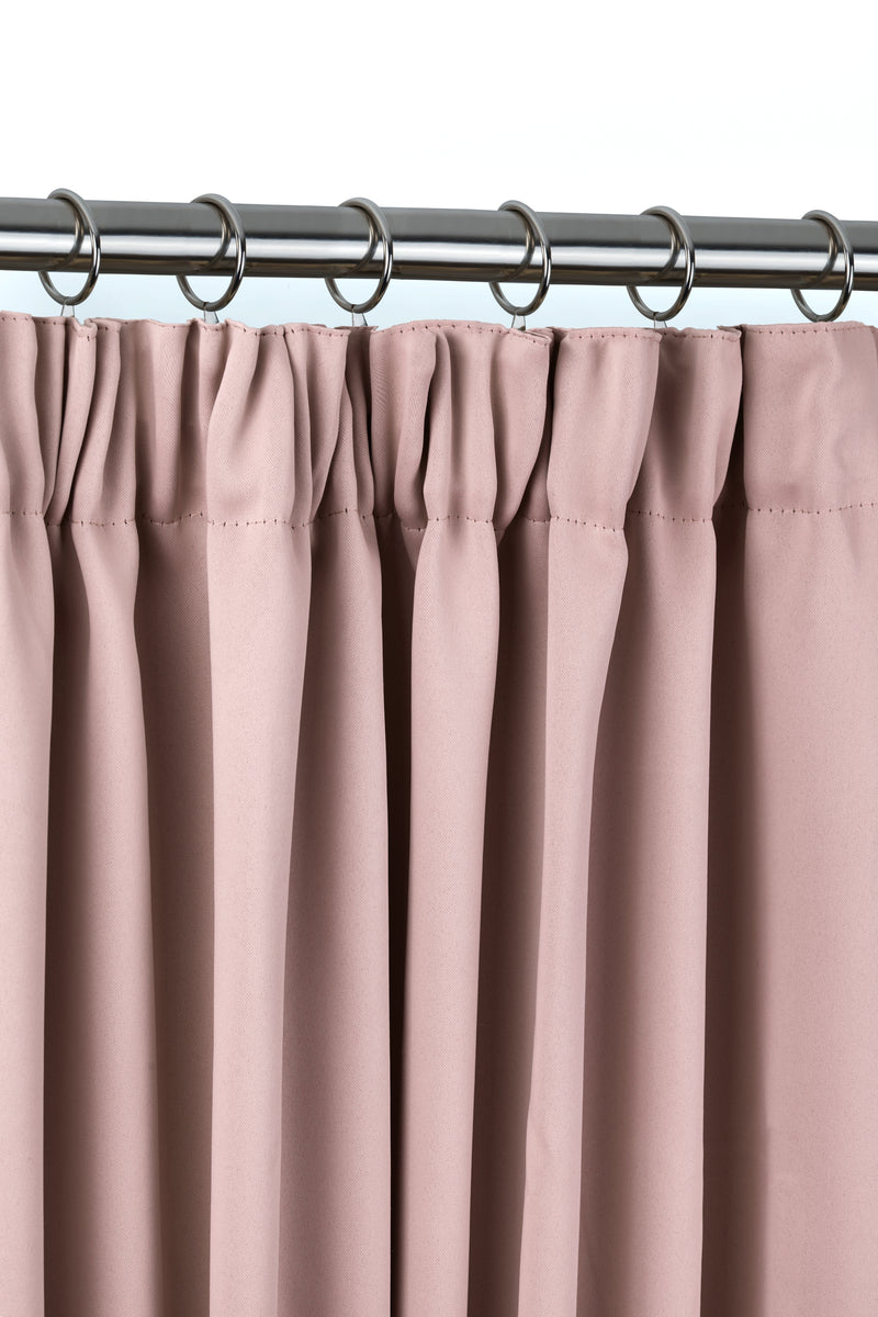 Cali Pencil Pleat - Blush Pink Woven Thermal Blackout Curtains