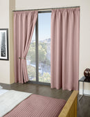 Cali Pencil Pleat - Blush Pink Woven Thermal Blackout Curtains