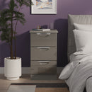 Camden 3 Drawer Bedside Cabinet in Grey Gloss & Dusk Grey - Ready Assembled