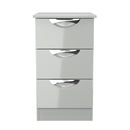Camden 3 Drawer Bedside Cabinet in Grey Gloss & Dusk Grey - Ready Assembled