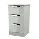 Camden 3 Drawer Bedside Cabinet in Grey Gloss & Dusk Grey - Ready Assembled