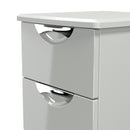 Camden 3 Drawer Bedside Cabinet in Grey Gloss & Dusk Grey - Ready Assembled